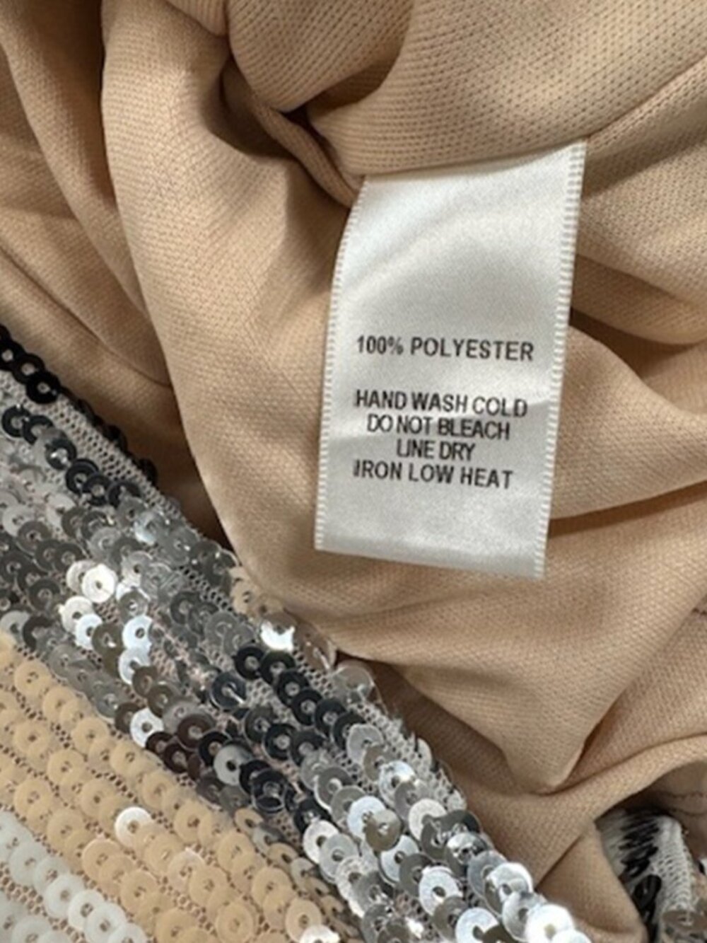 NWT Lulus Lap of Luxury Peach and Silver Striped Sequin Mini Skirt (size S) - Picture 9 of 10
